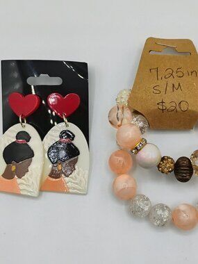 Earring and bracelet set - new condition